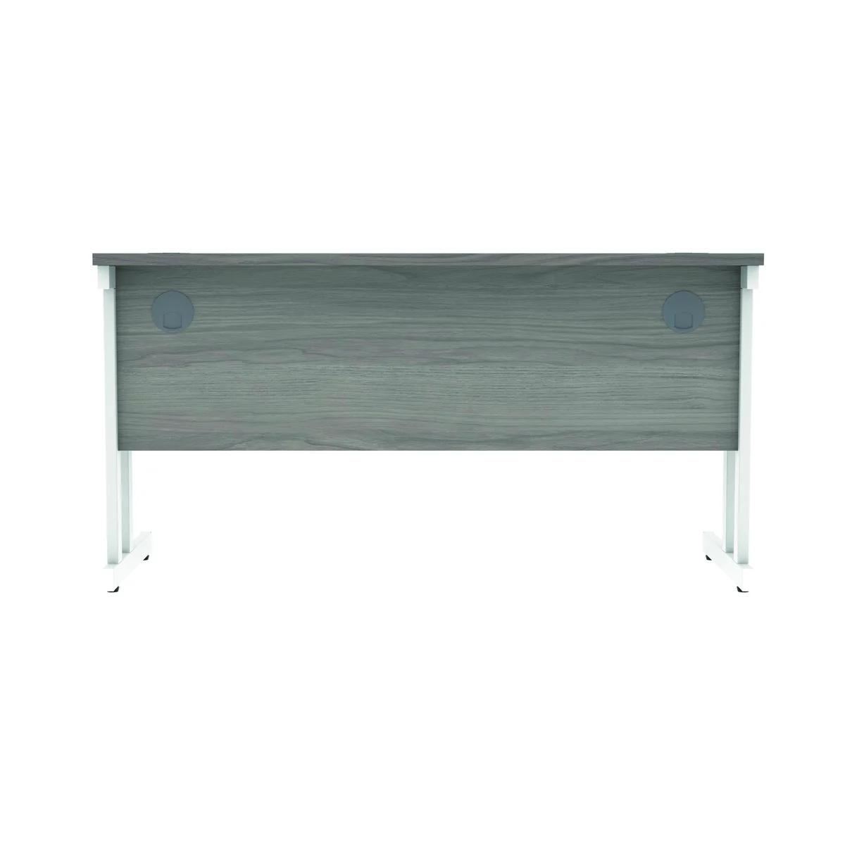 Polaris Rectangular Double Upright Cantilever Desk 1400x600x730mm Alaskan Grey Oak/White KF882369 - Image 4