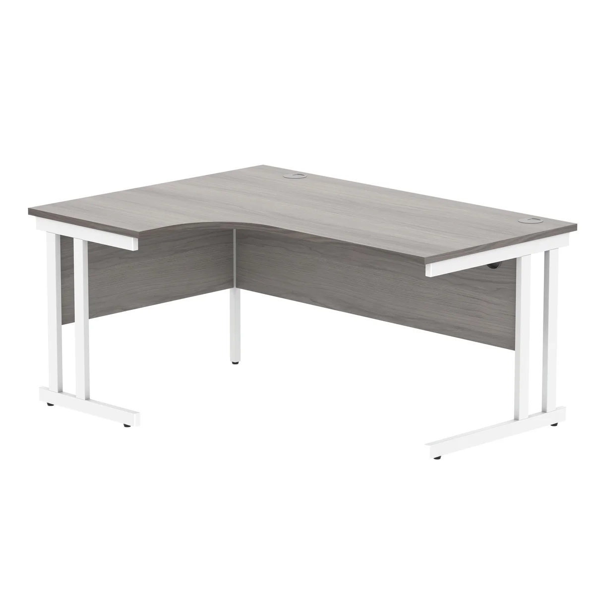 Polaris Right Hand Radial DU Cantilever Desk 1600x1200x730mm Alaskan Grey Oak/White KF882373