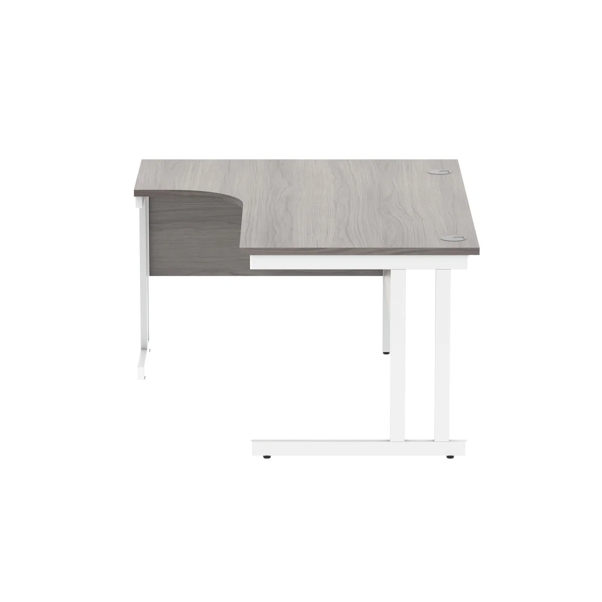 Polaris Right Hand Radial DU Cantilever Desk 1600x1200x730mm Alaskan Grey Oak/White KF882373 - Image 2