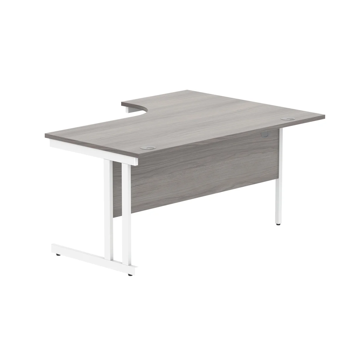 Polaris Right Hand Radial DU Cantilever Desk 1600x1200x730mm Alaskan Grey Oak/White KF882373 - Image 3