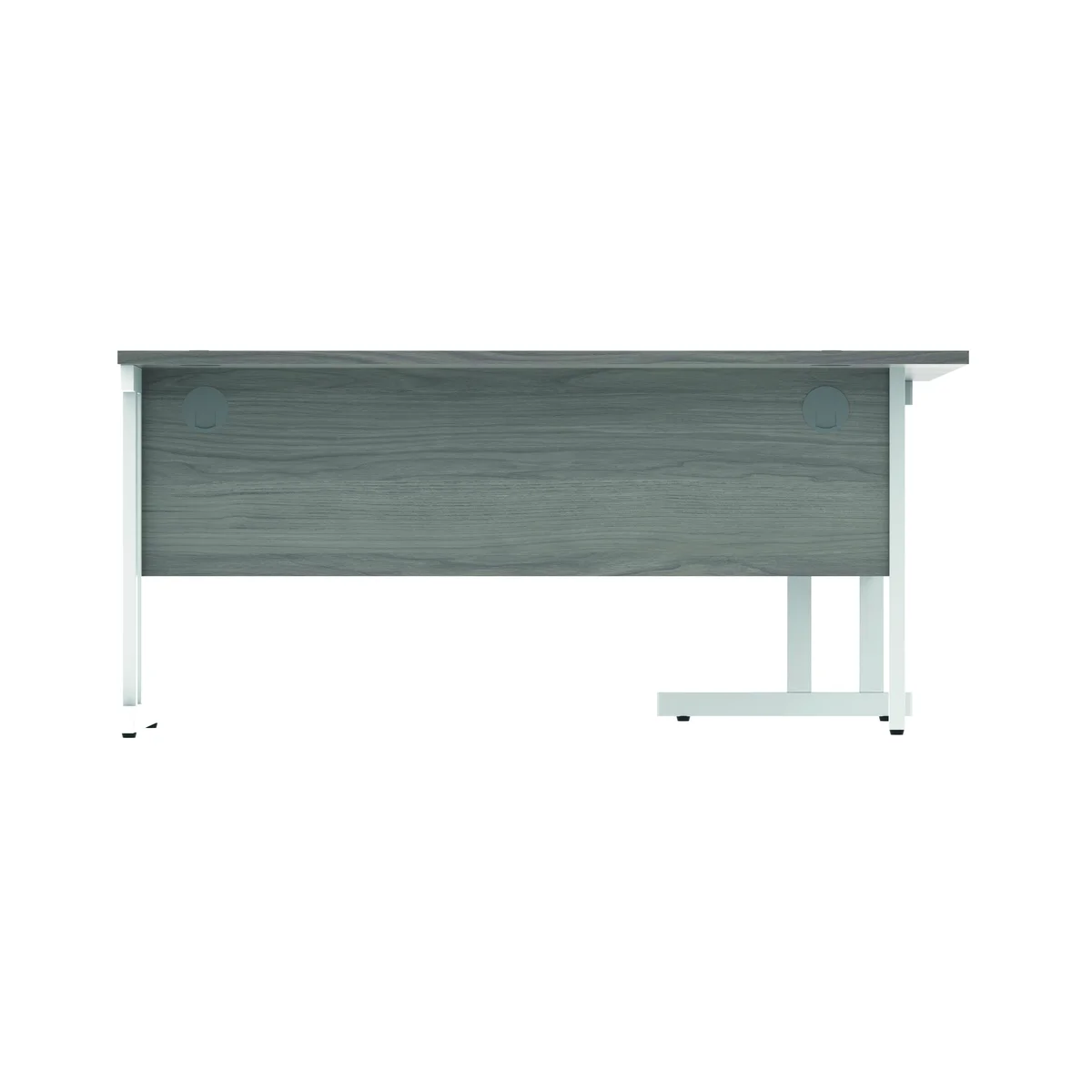 Polaris Right Hand Radial DU Cantilever Desk 1600x1200x730mm Alaskan Grey Oak/White KF882373 - Image 4