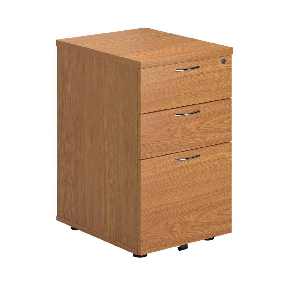 First 3 Drawer Under Desk Pedestal 404x500x690mm Nova Oak KF90260 - Image 2