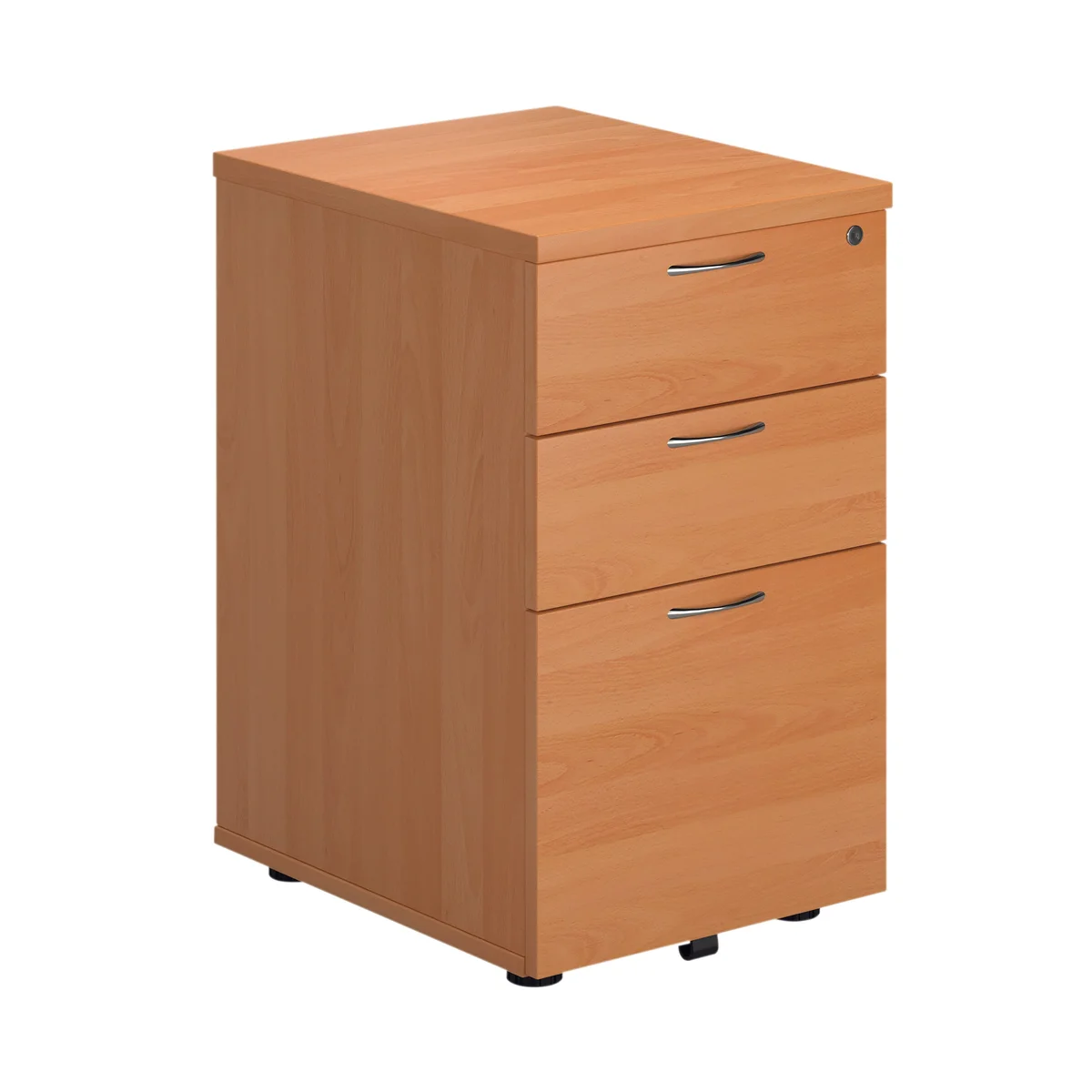 First 3 Drawer Under Desk Pedestal 404x500x690mm Beech KF90261 - Image 2