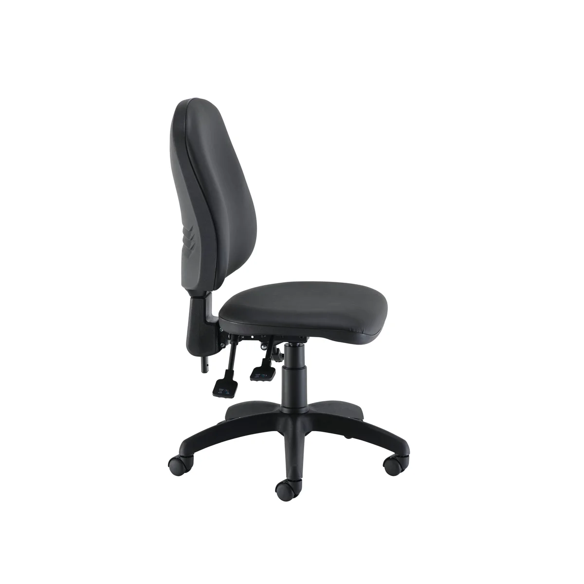 Jemini Teme Deluxe High Back Operator Chair 640x640x985-1175mm Leather Look Black KF90540 - Image 2