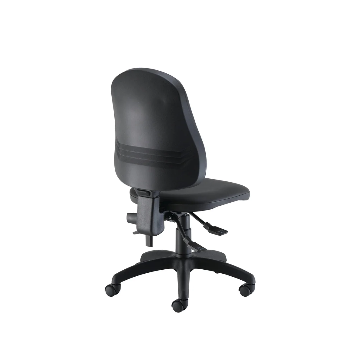 Jemini Teme Deluxe High Back Operator Chair 640x640x985-1175mm Leather Look Black KF90540 - Image 3