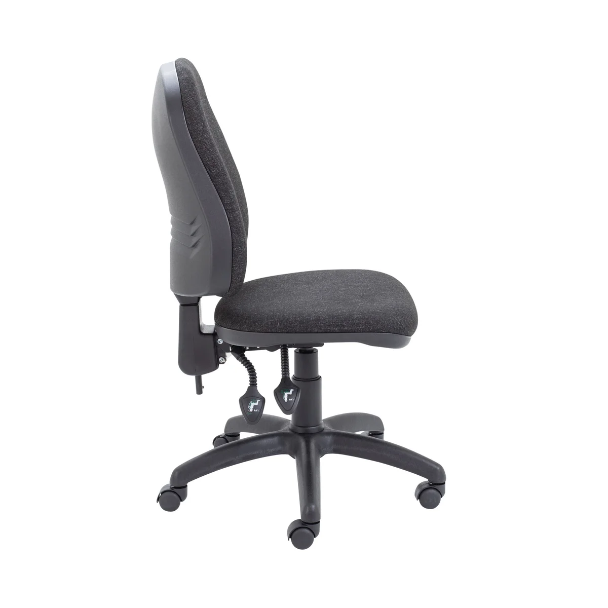 First High Back Operator Chair 640x640x985-1175mm Charcoal KF98507 - Image 2