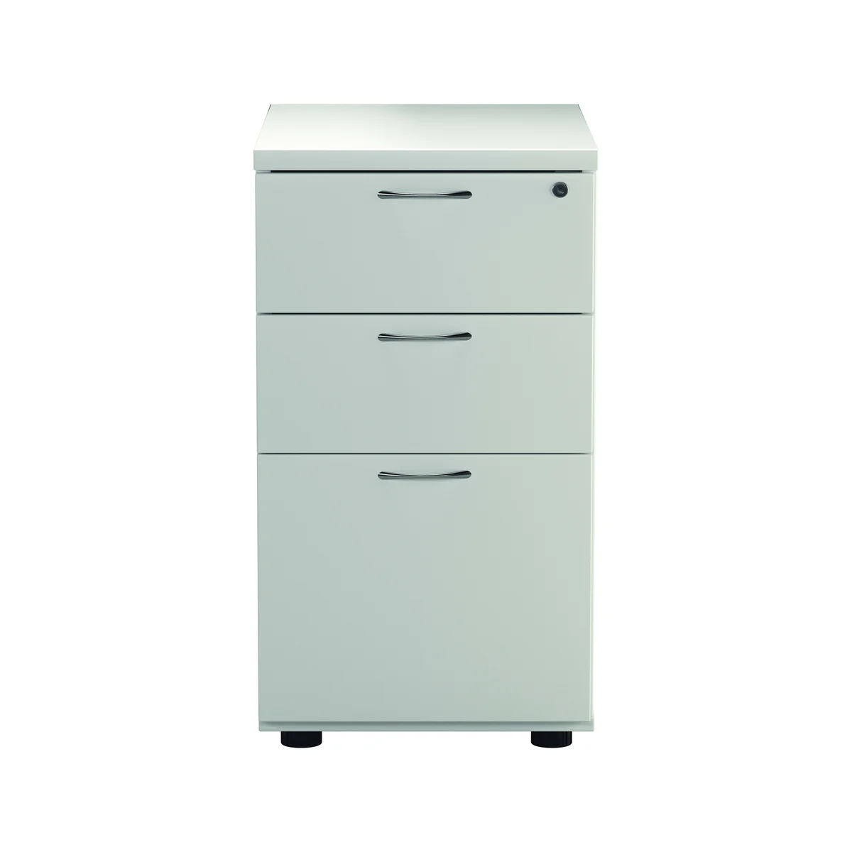 First 3 Drawer Desk High Pedestal 404x600x730mm White KF98511 - Image 4