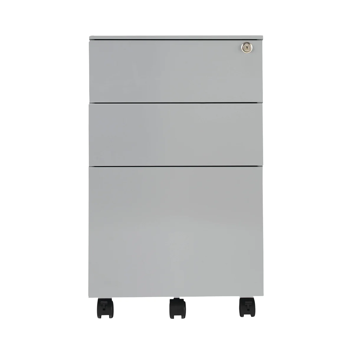 First 3 Drawer Under Desk Pedestal Steel 380x470x615mm Silver KF98513 - Image 2
