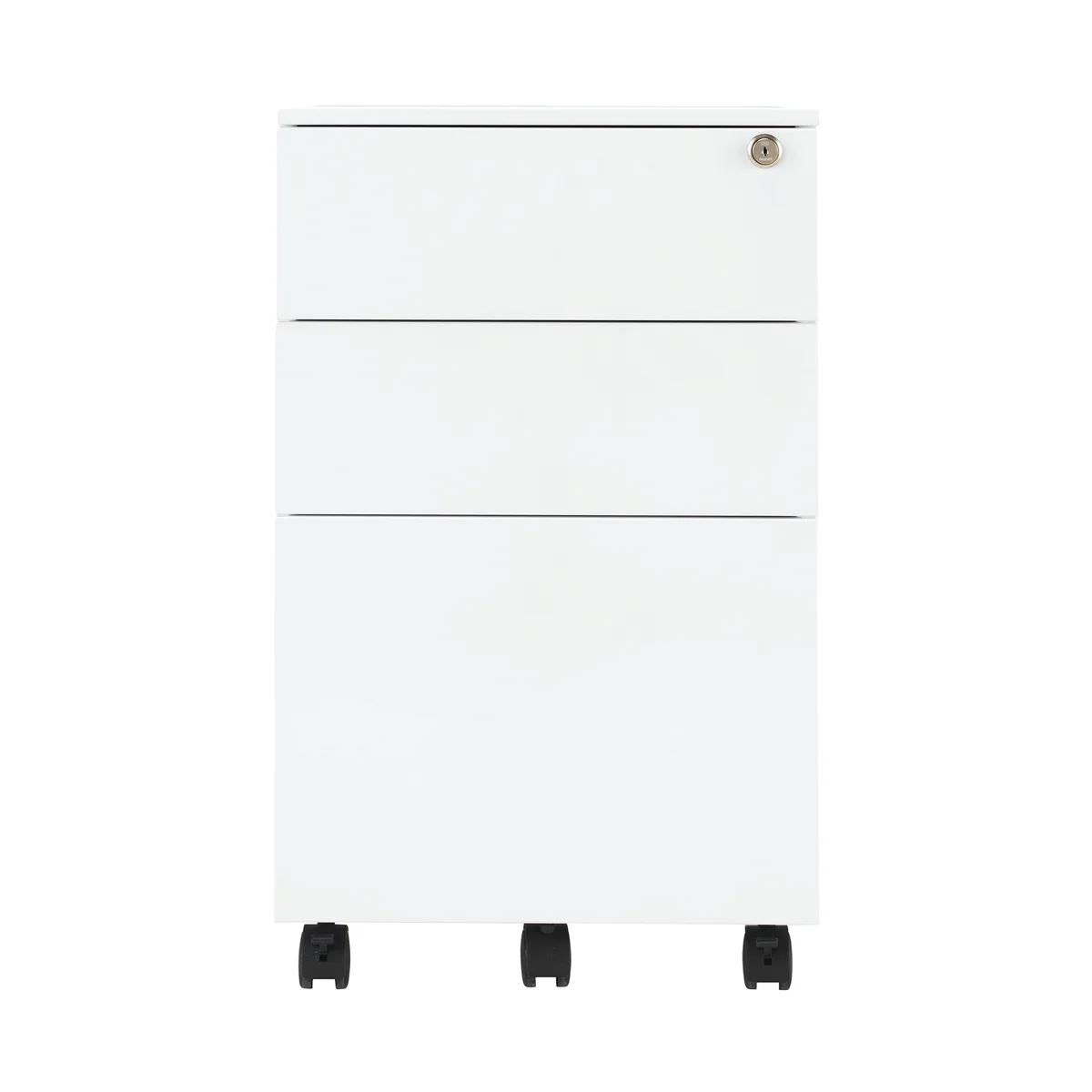 First 3 Drawer Under Desk Pedestal Steel 380x470x615mm White KF98514 - Image 2