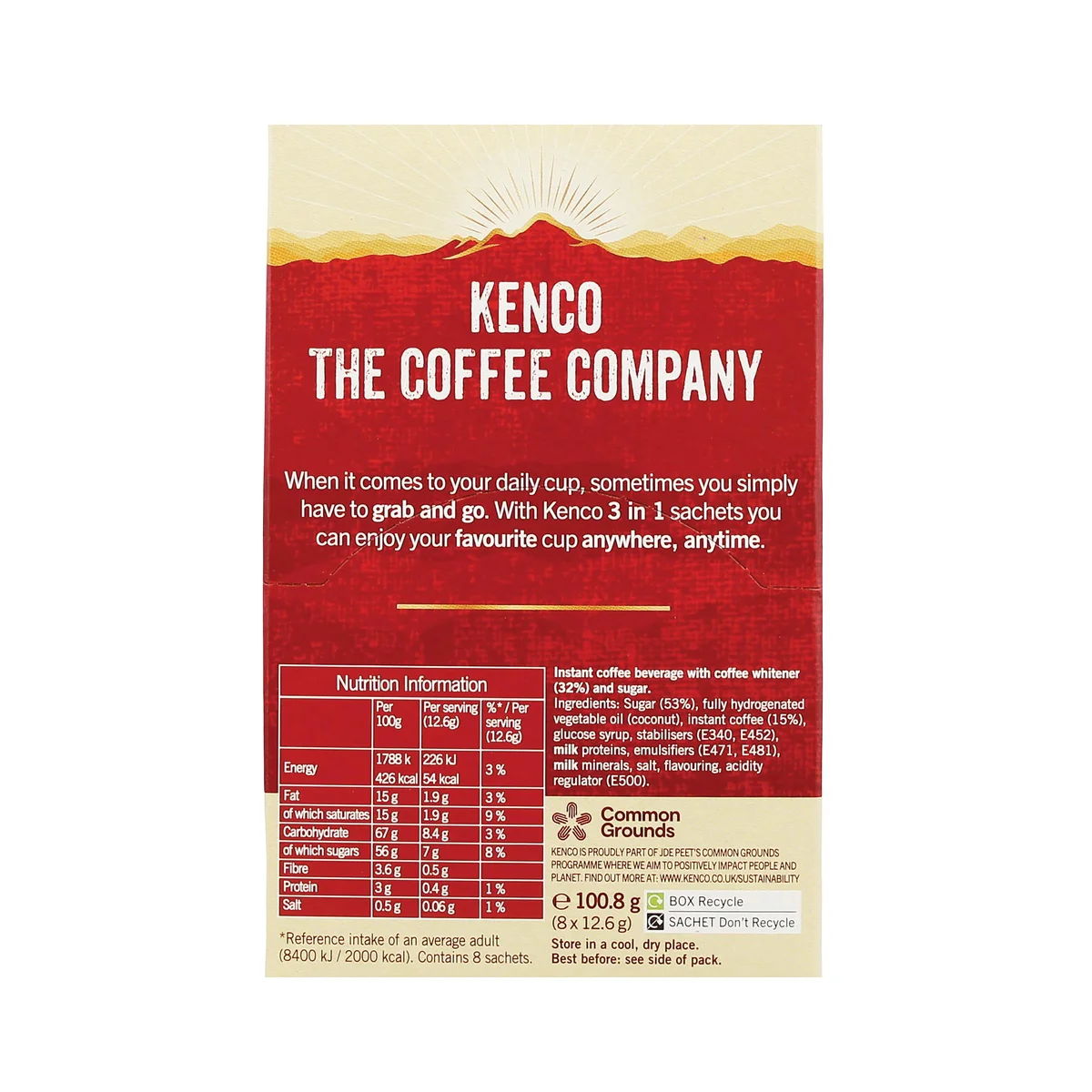 Kenco Smooth White Coffee with Sugar Sachets 12.6g (Pack of 8) FOKEN043 - Image 2