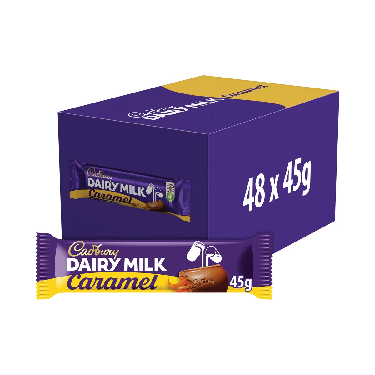 Cadbury Dairy Milk Caramel Chocolate Bar 45g (Pack of 48) 4276628 - Image 2