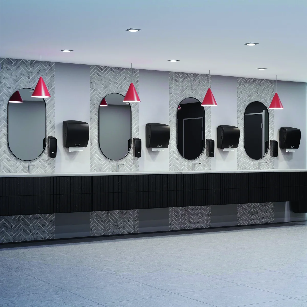 Katrin Plastic Dispenser For Commercial Hand Wash 1000ml Black 77397 - Image 4