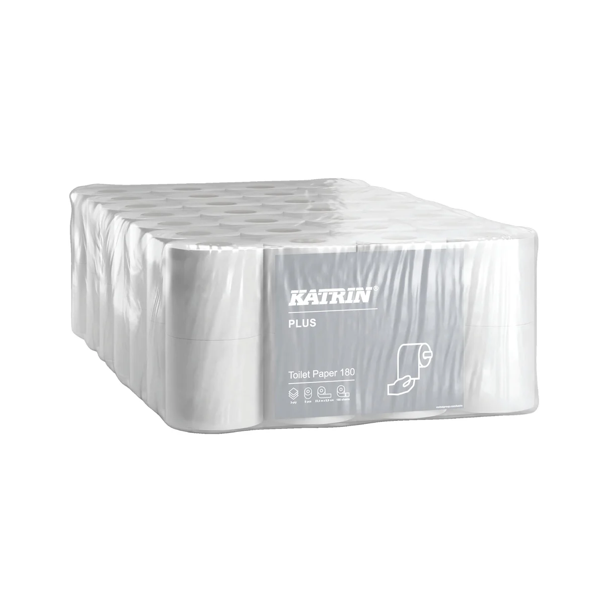Katrin Plus 3-Ply Toilet Paper Roll 180 Sheets 7x8 (Pack of 56) 87709 - Image 2
