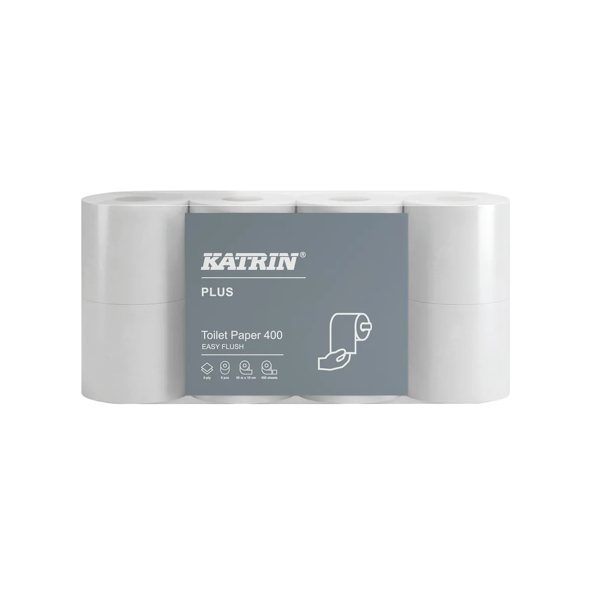 Katrin Plus 2-Ply Toilet Paper Roll Easyflush White 400 Sheets (Pack of 40) 96039 - Image 1