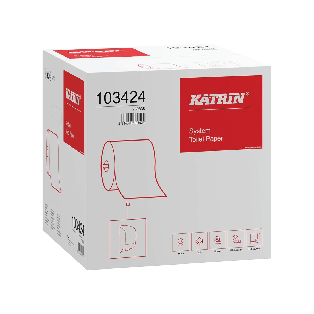 Katrin Classic ECO Toilet Roll 2-Ply 800 Sheets (Pack of 36) 103424 - Image 2