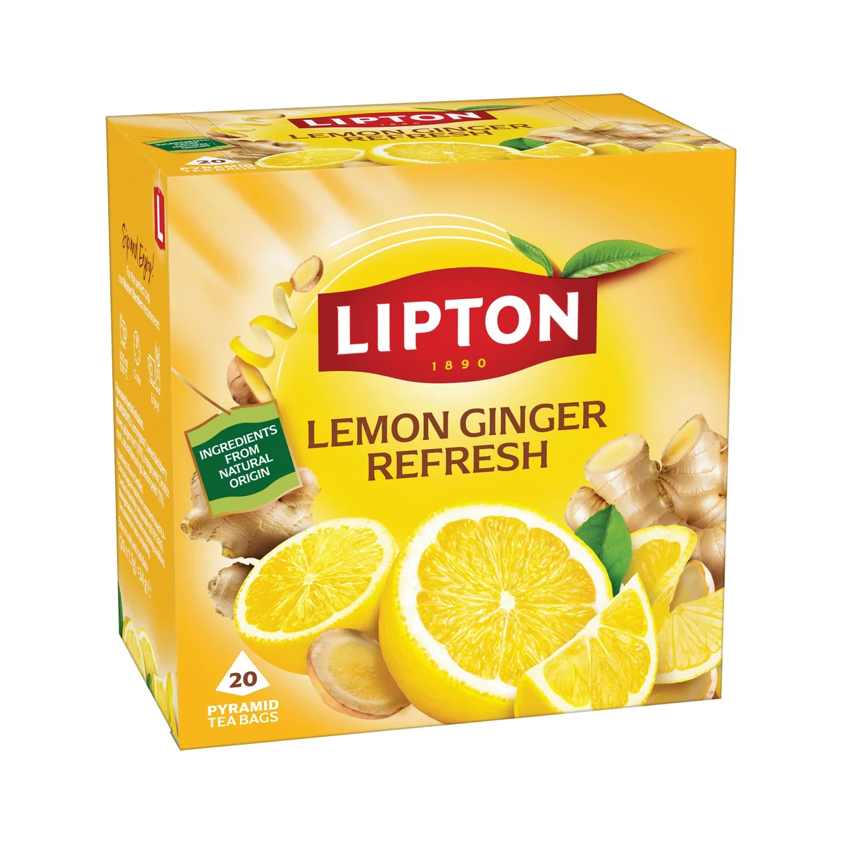 Lipton Lemon Ginger Refresh Tea Bags (Pack of 20) 803501 - Image 2