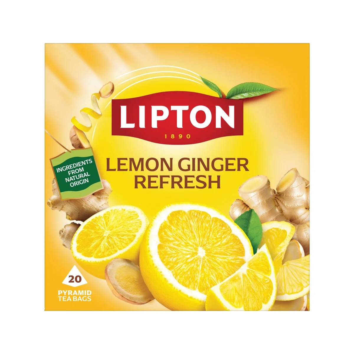 Lipton Lemon Ginger Refresh Tea Bags (Pack of 20) 803501 - Image 3