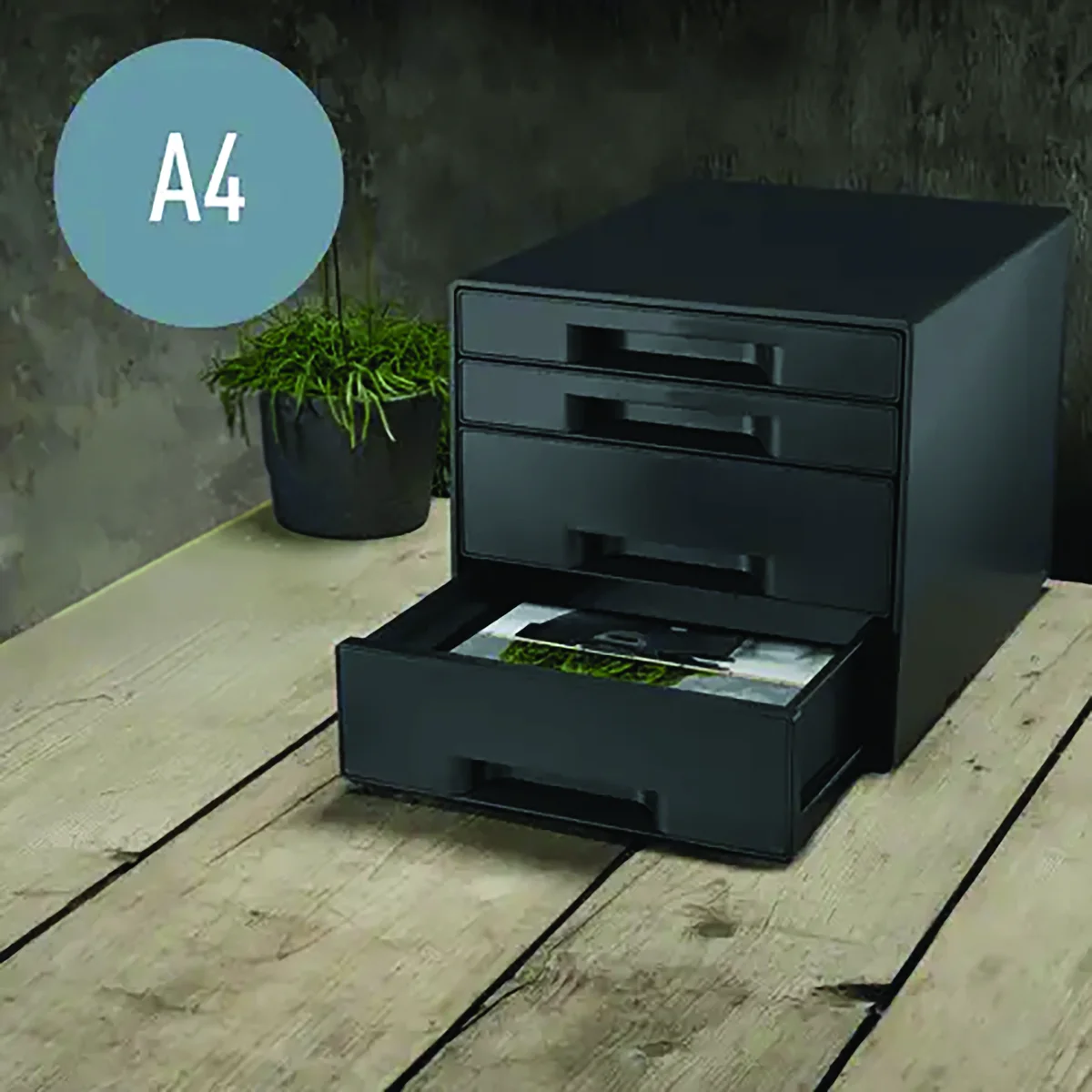 Leitz Recycle 4 Drawer Cabinet Black 53720095 - Image 4