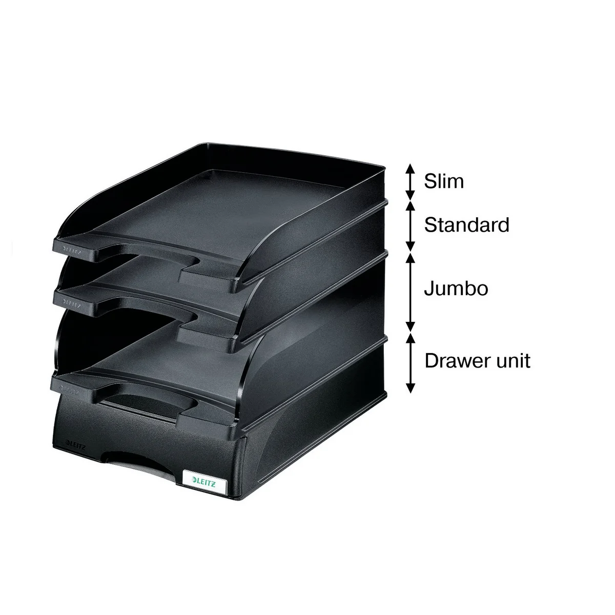 Leitz + Letter Tray with Drawer Unit Black 52060001 - Image 2