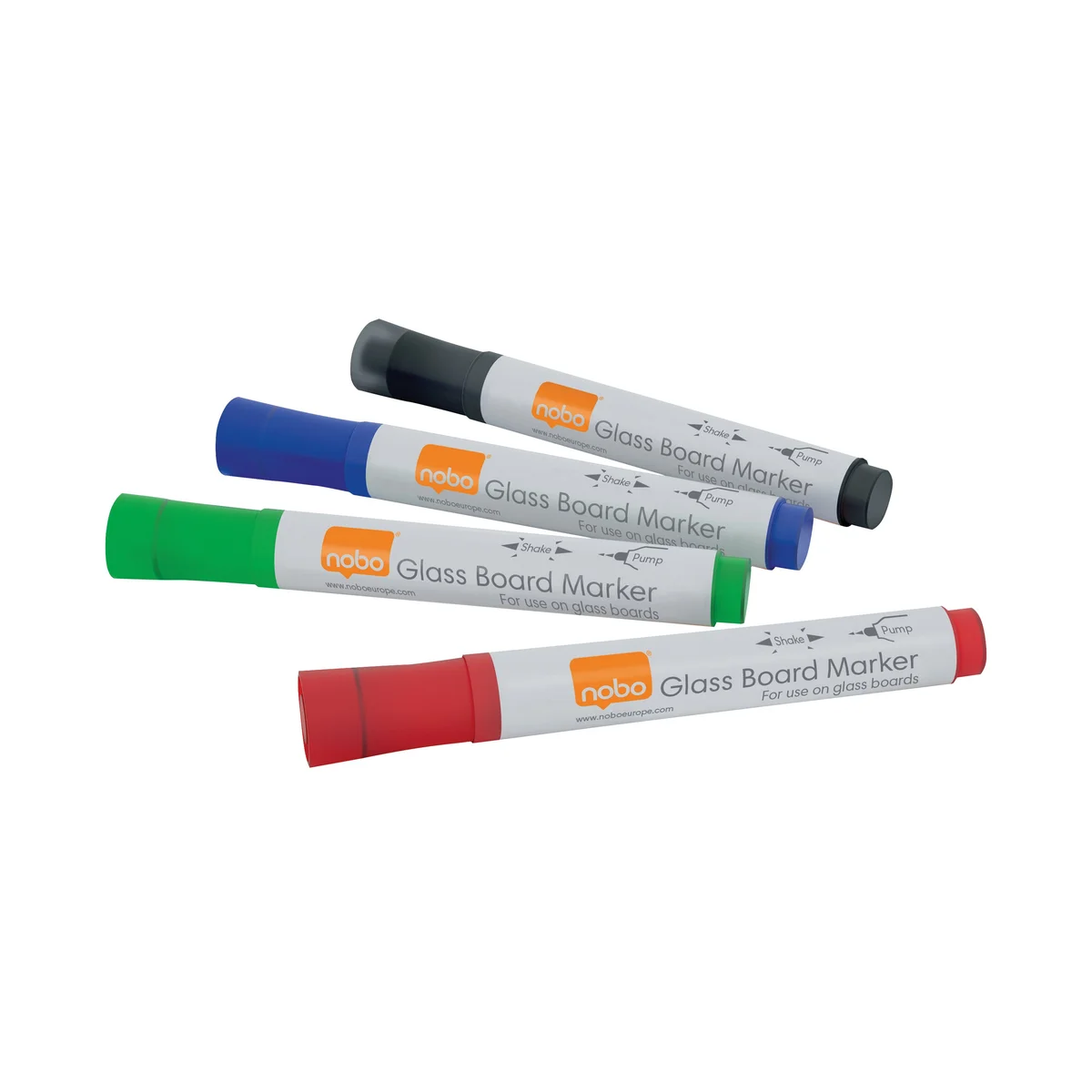 Nobo Glass Whiteboard Marker Assorted (4 Pack) 1905323 - Image 1