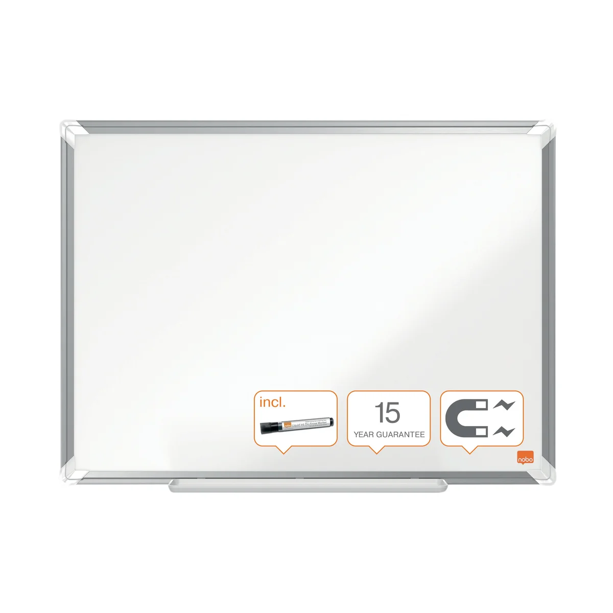 Nobo Premium Plus Steel Magnetic Whiteboard 600 x 450mm 1915154 - Image 1