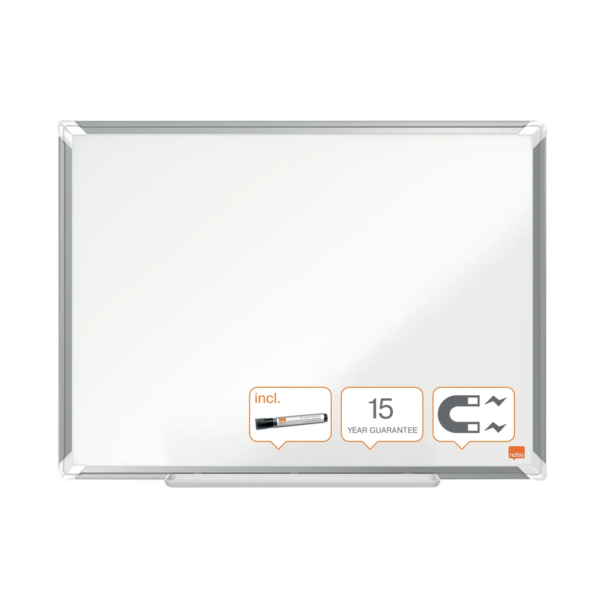 Nobo Premium Plus Steel Magnetic Whiteboard 1200 x 900mm 1915156 - Image 1
