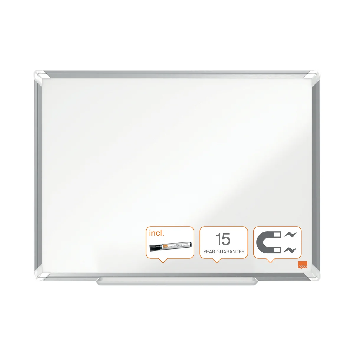 Nobo Premium Plus Steel Magnetic Whiteboard 1800 x 1200mm 1915161 - Image 1