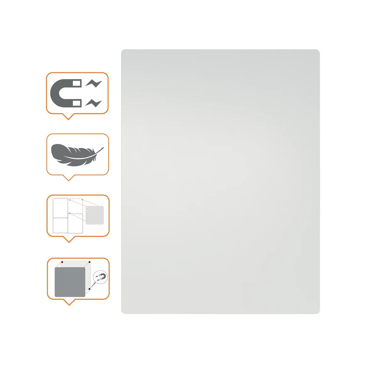 Nobo Frameless Magnetic Modular Whiteboard 600x450mm 1915656 - Image 2