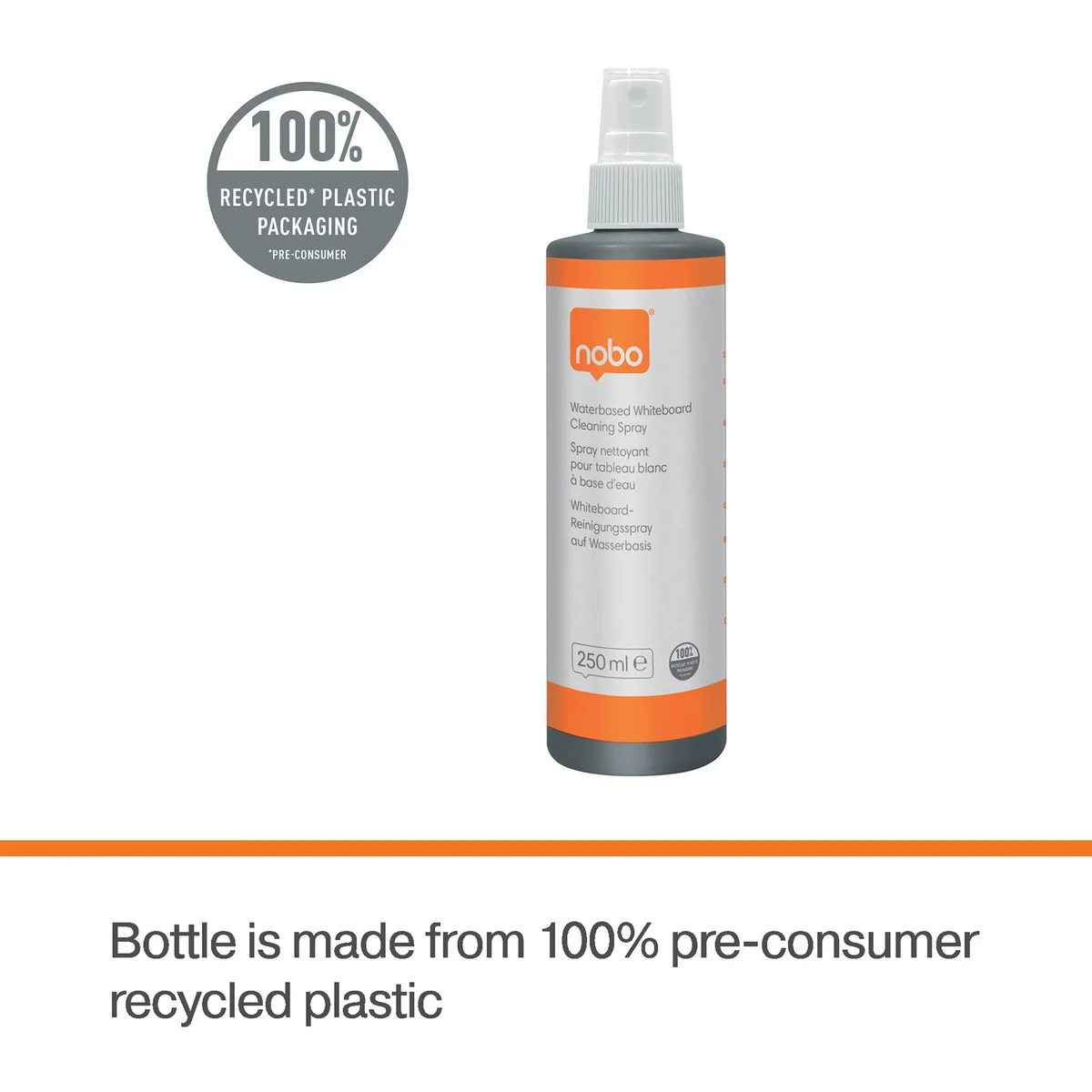 Nobo Waterbased Whiteboard Cleaning Spray 250ml 1915708 - Image 2