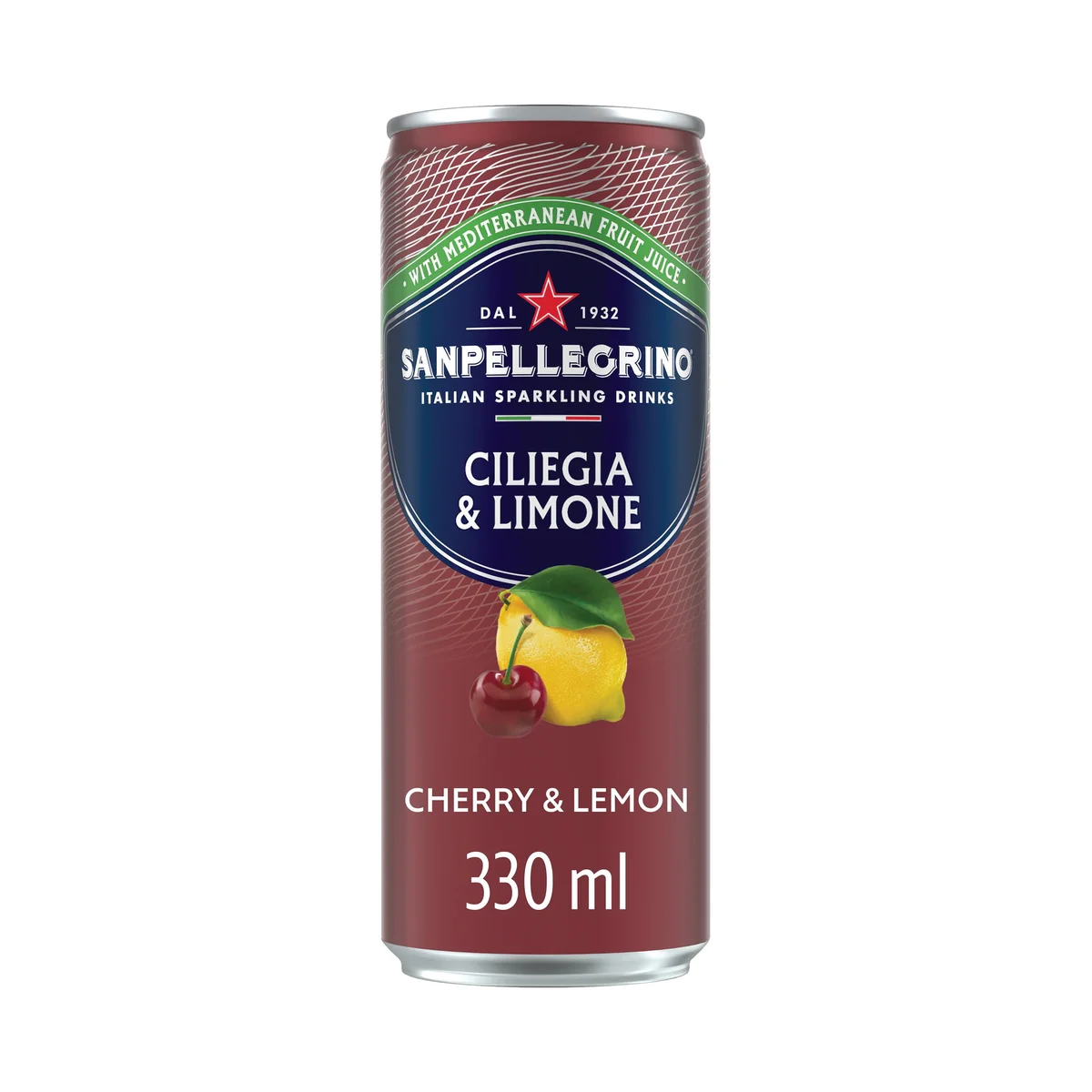 San Pellegrino Cherry + Lemon 330ml Can (Pack of 24) 12624944