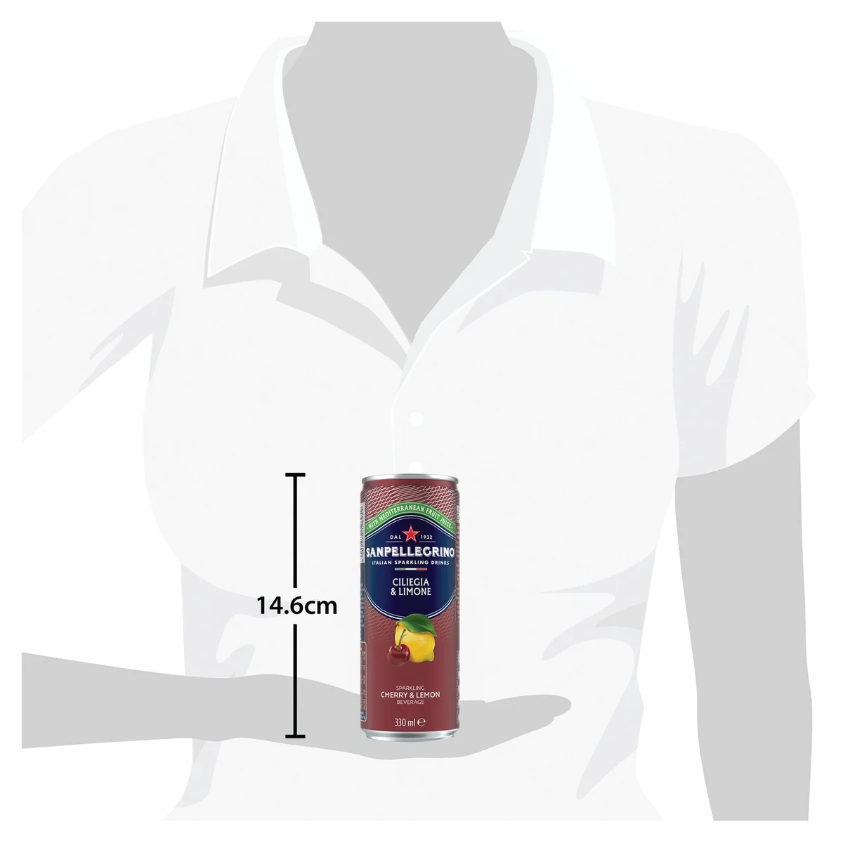 San Pellegrino Cherry + Lemon 330ml Can (Pack of 24) 12624944 - Image 2