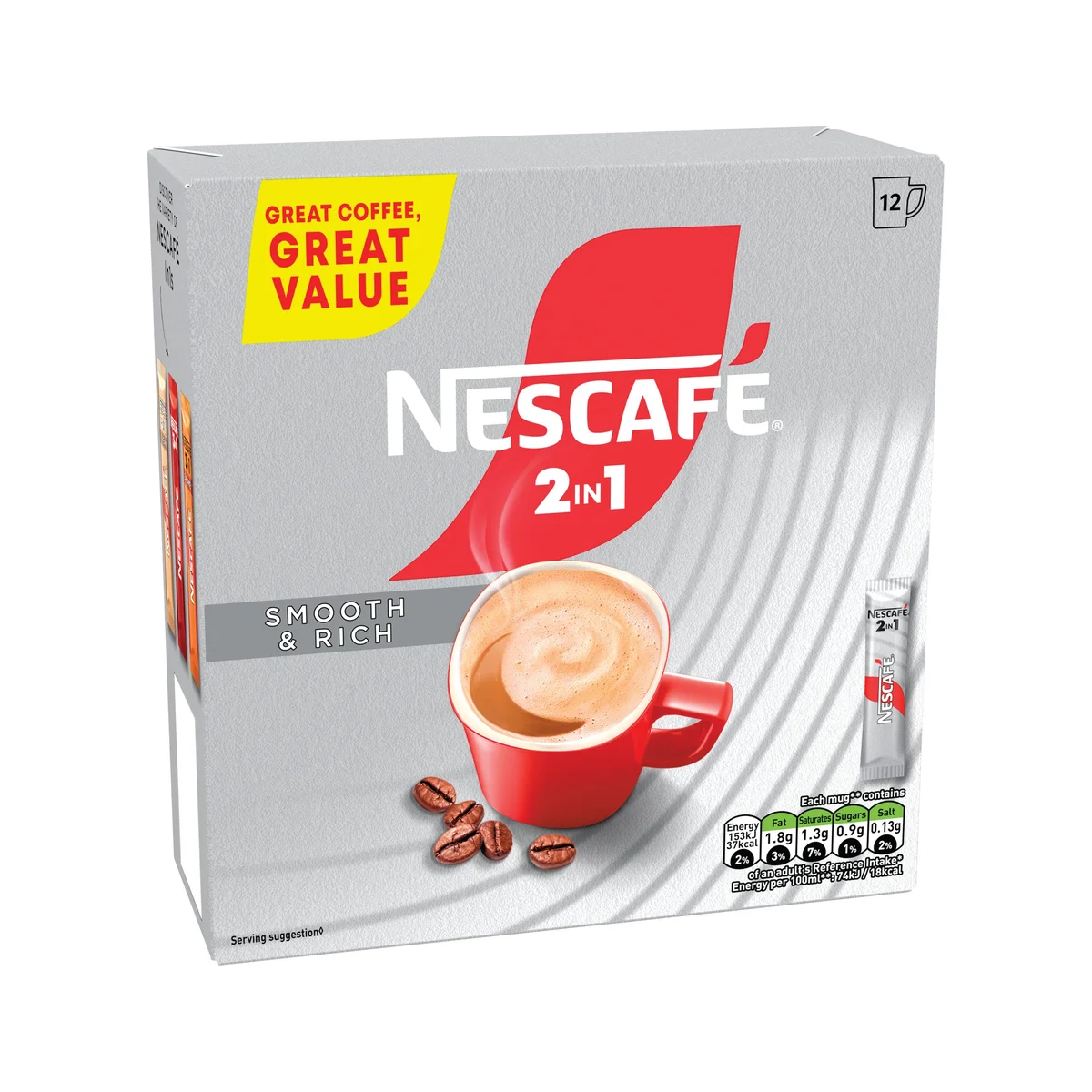 Nescafe 2-in-1 Original Coffee Sachets (Pack of 12) 12593152 - Image 2