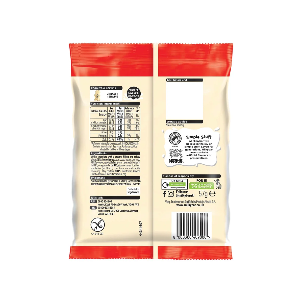 Nestle Milkybar Festive Friends White Chocolate Bag 57g 12480505EA - Image 3