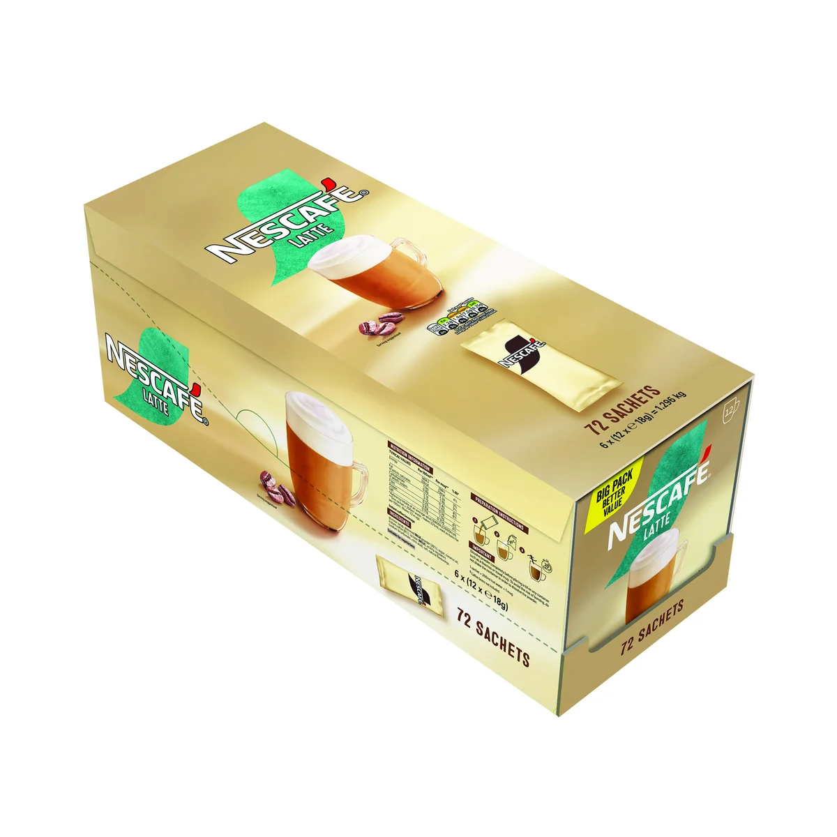Nescafe Latte Instant Coffee Sachets (Pack of 72) 12596948 - Image 4
