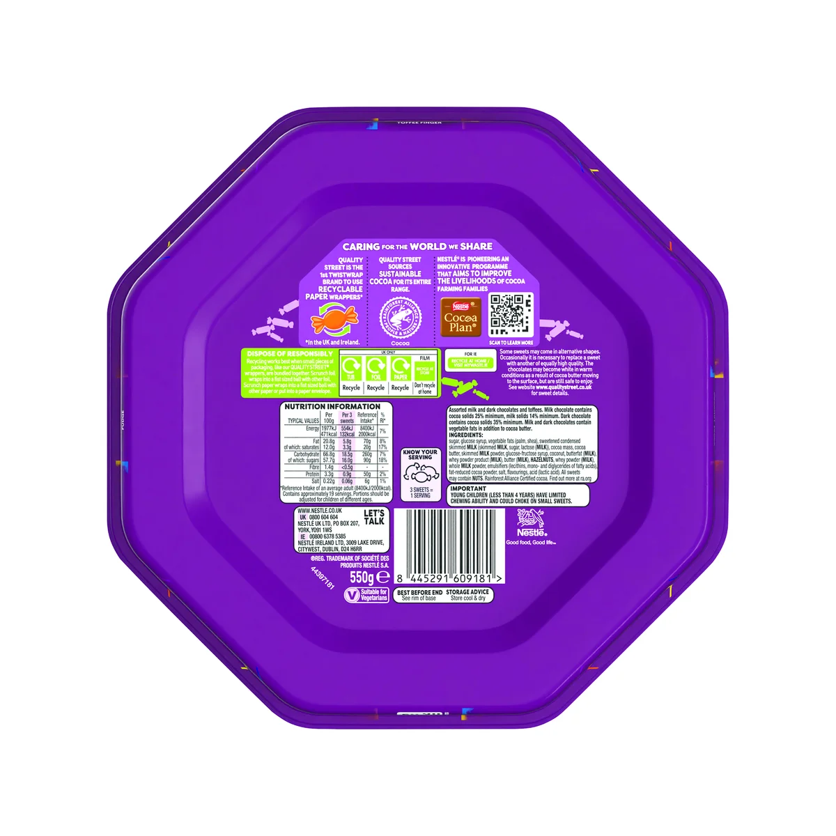 Nestle Quality Street Chocolate Tub 550g 12606305 - Image 4