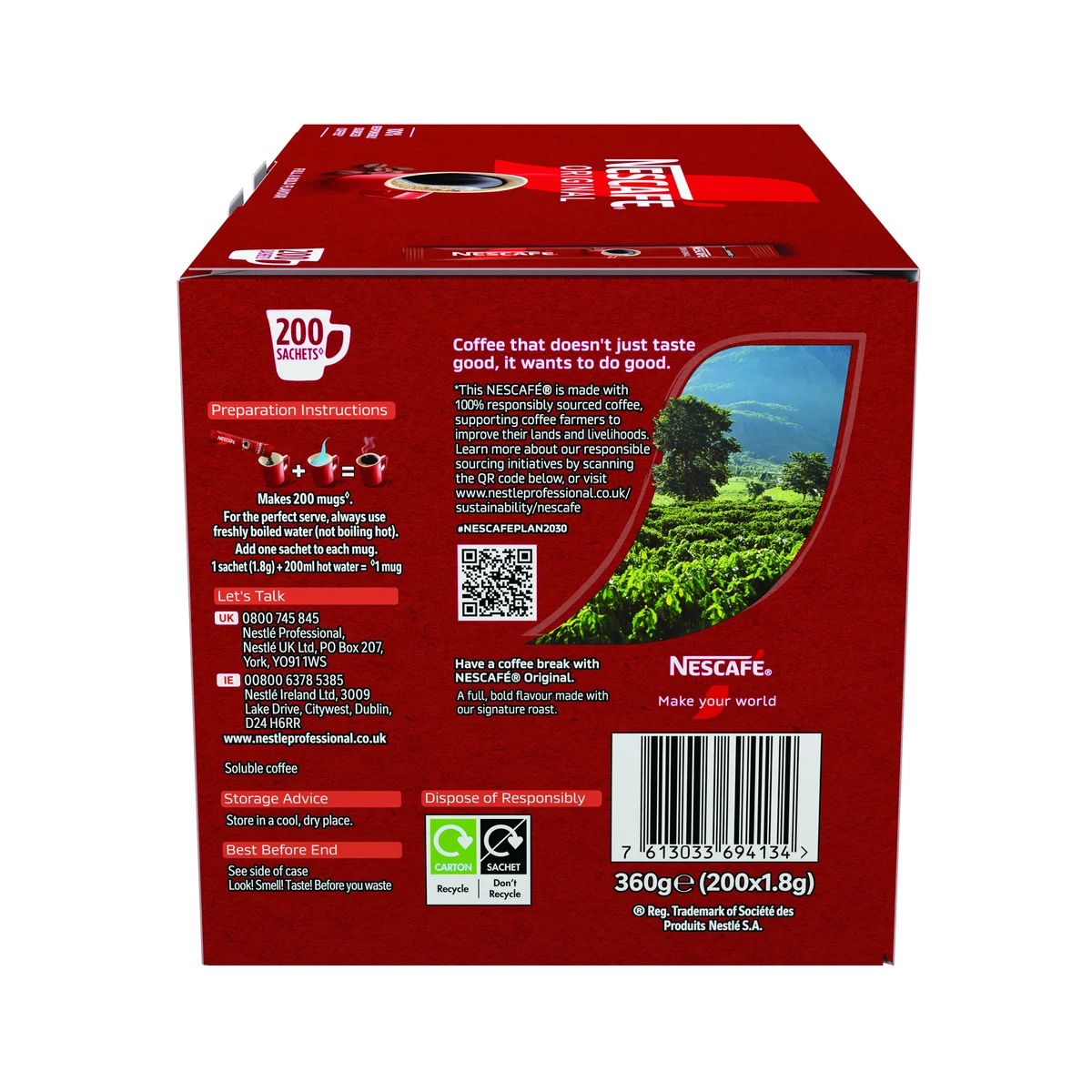 Nescafe Original Coffee One Cup Stick Sachet (Pack of 200) 12348358 - Image 4
