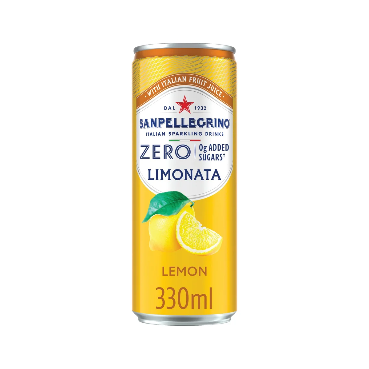 San Pellegrino Zero Fruit Beverages Lemon 330ml Can (Pack of 24) 12602689 - Image 2