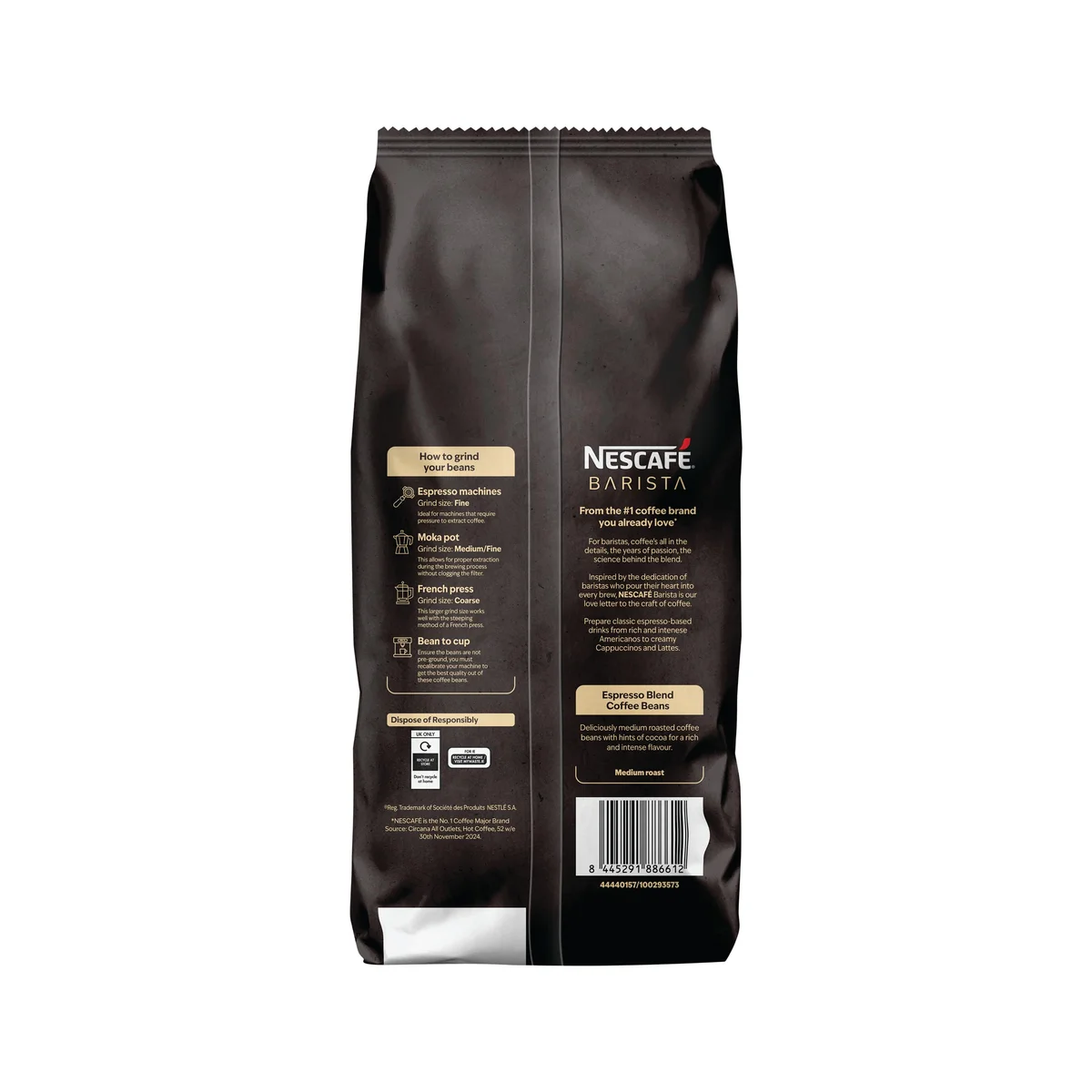 Nescafe Barista Espresso Blend Coffee Beans 1Kg 12625032 - Image 2