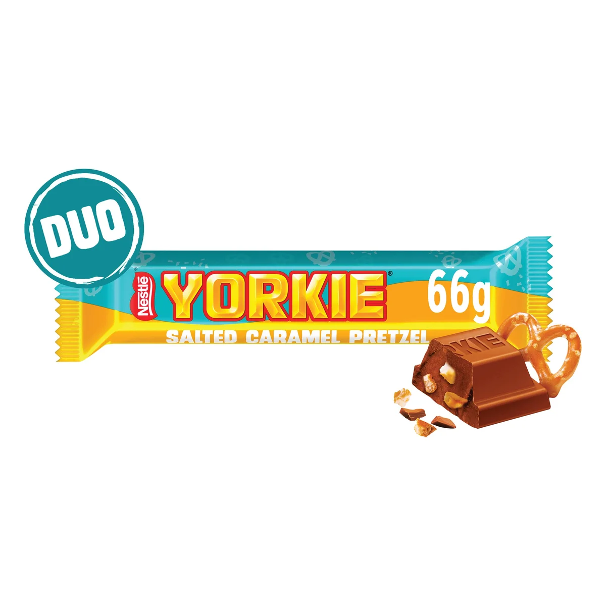 Nestle Yorkie Salted Caramel Pretzel Milk Chocolate DUO Bar 66g (Pack of 24) 12623921 - Image 3