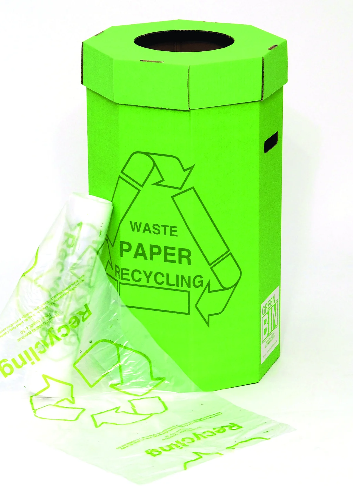 Acorn Cardboard Recycling Bin 60 Litre Green (Pack of 5) 402565 - Image 4