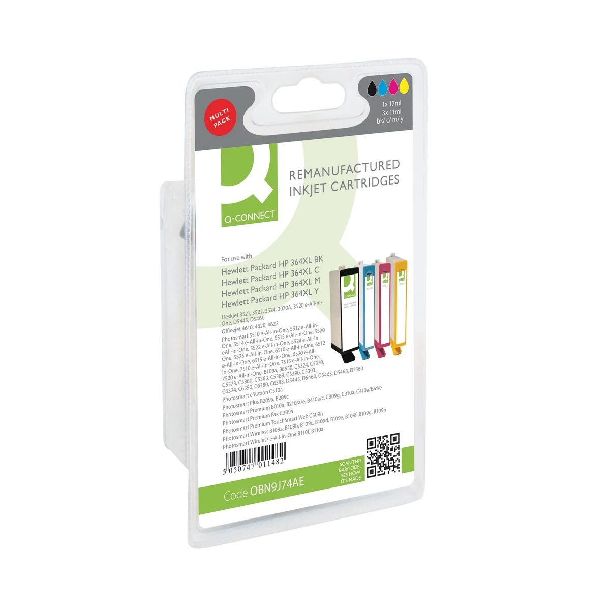 Q-Connect Remanufactured Inkjet Cartridge CMYK For HP N9J74AE N9J74AE-COMP