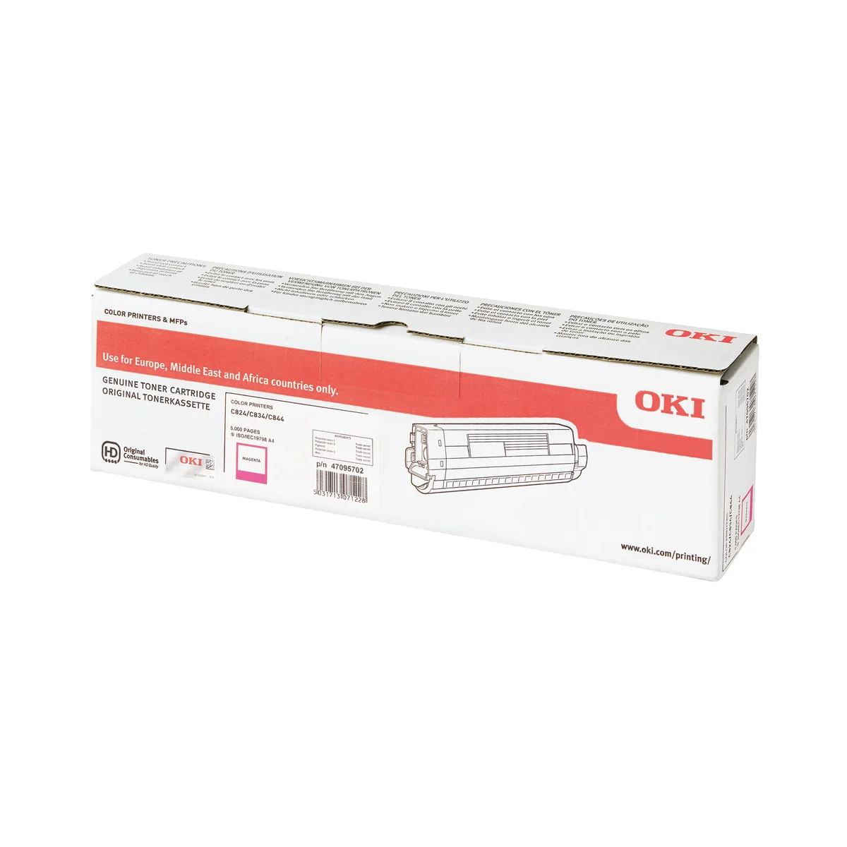 Oki C824 5K Toner Cartridge Magenta 47095702 - Image 3