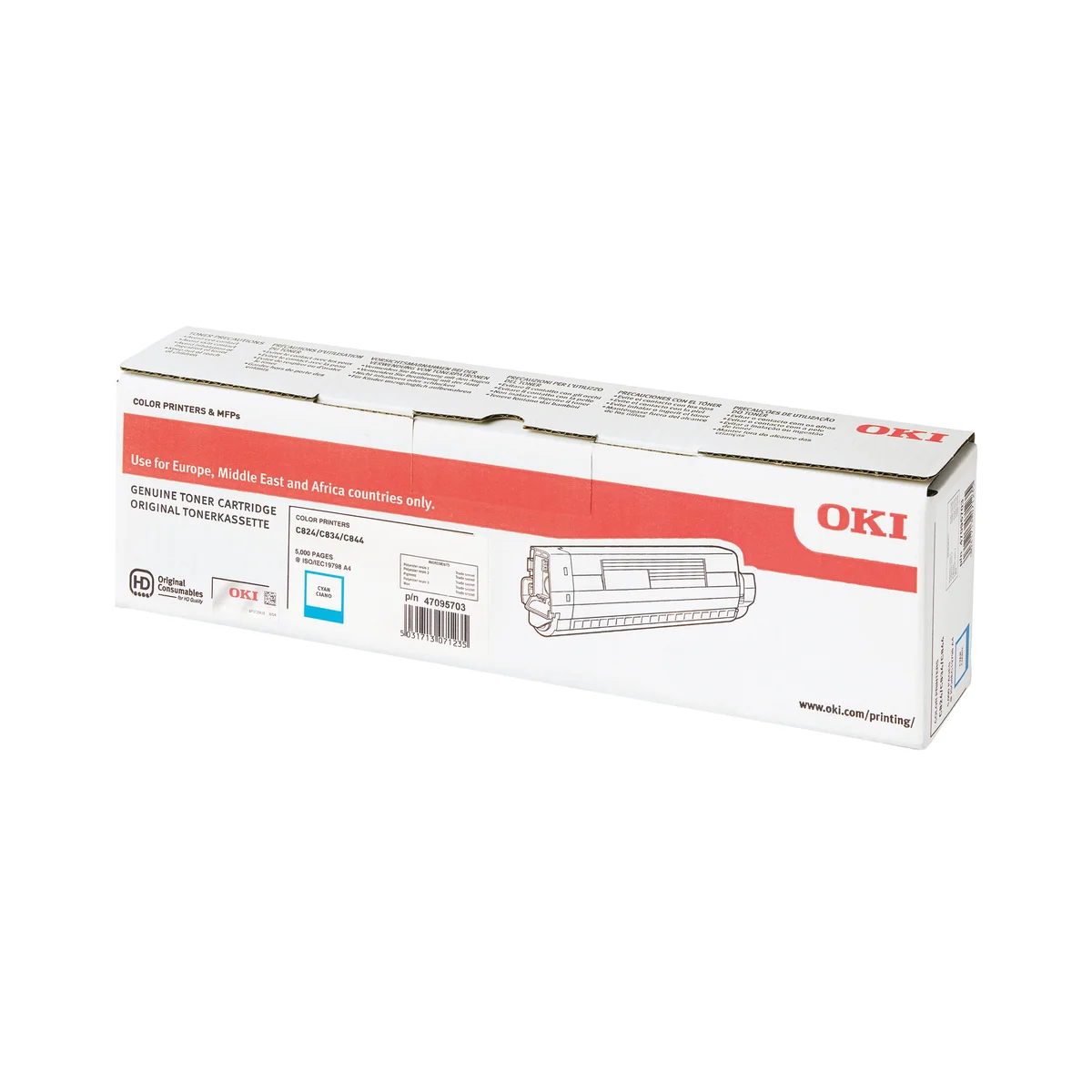 Oki C824 5K Toner Cartridge Cyan 47095703 - Image 3