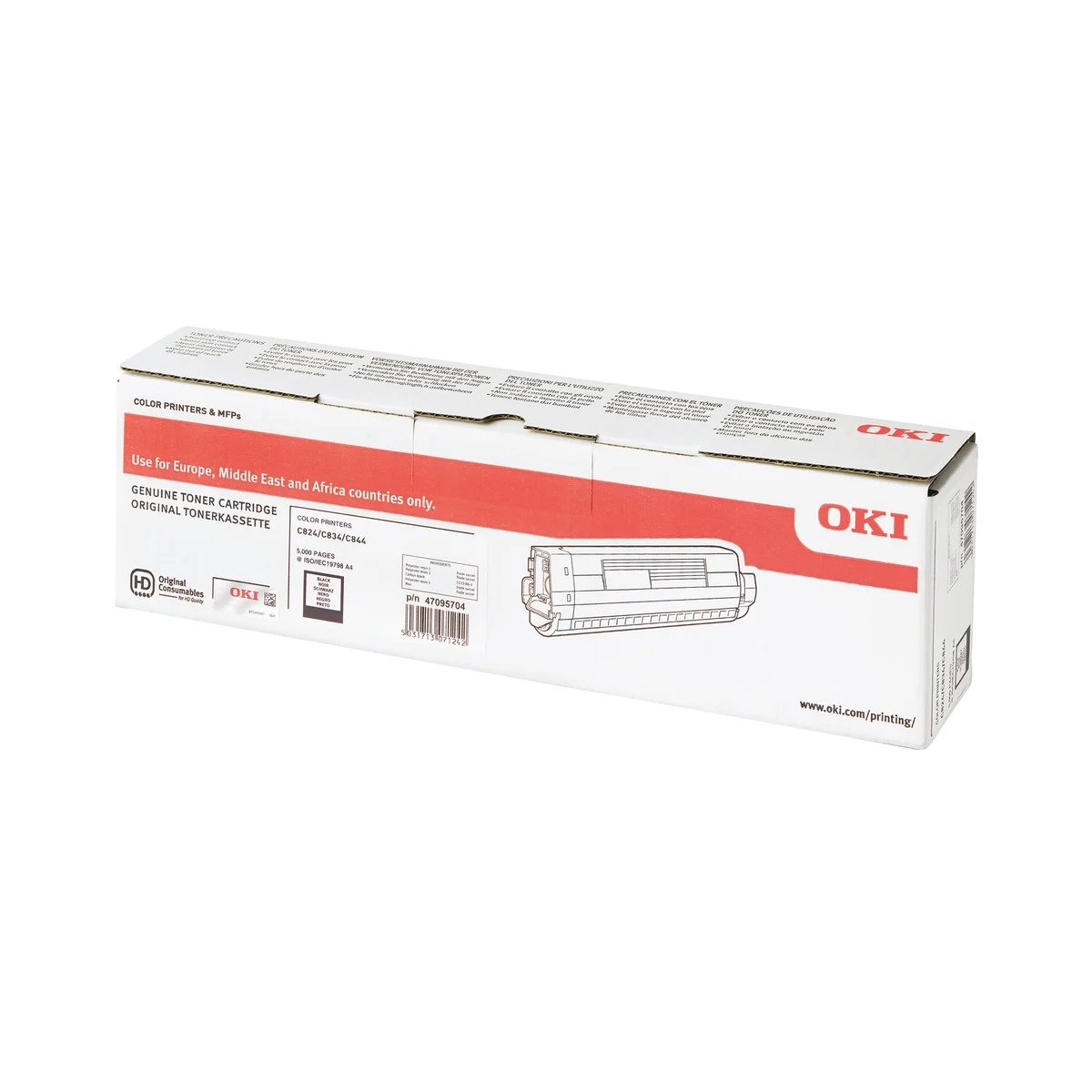 Oki C824 5K Toner Cartridge Black 47095704 - Image 3