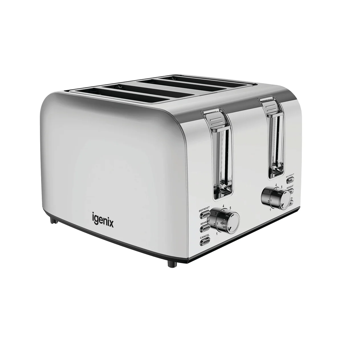 Igenix 4 Slice Toaster 1500W Stainless Steel IGT0409SS - Image 3