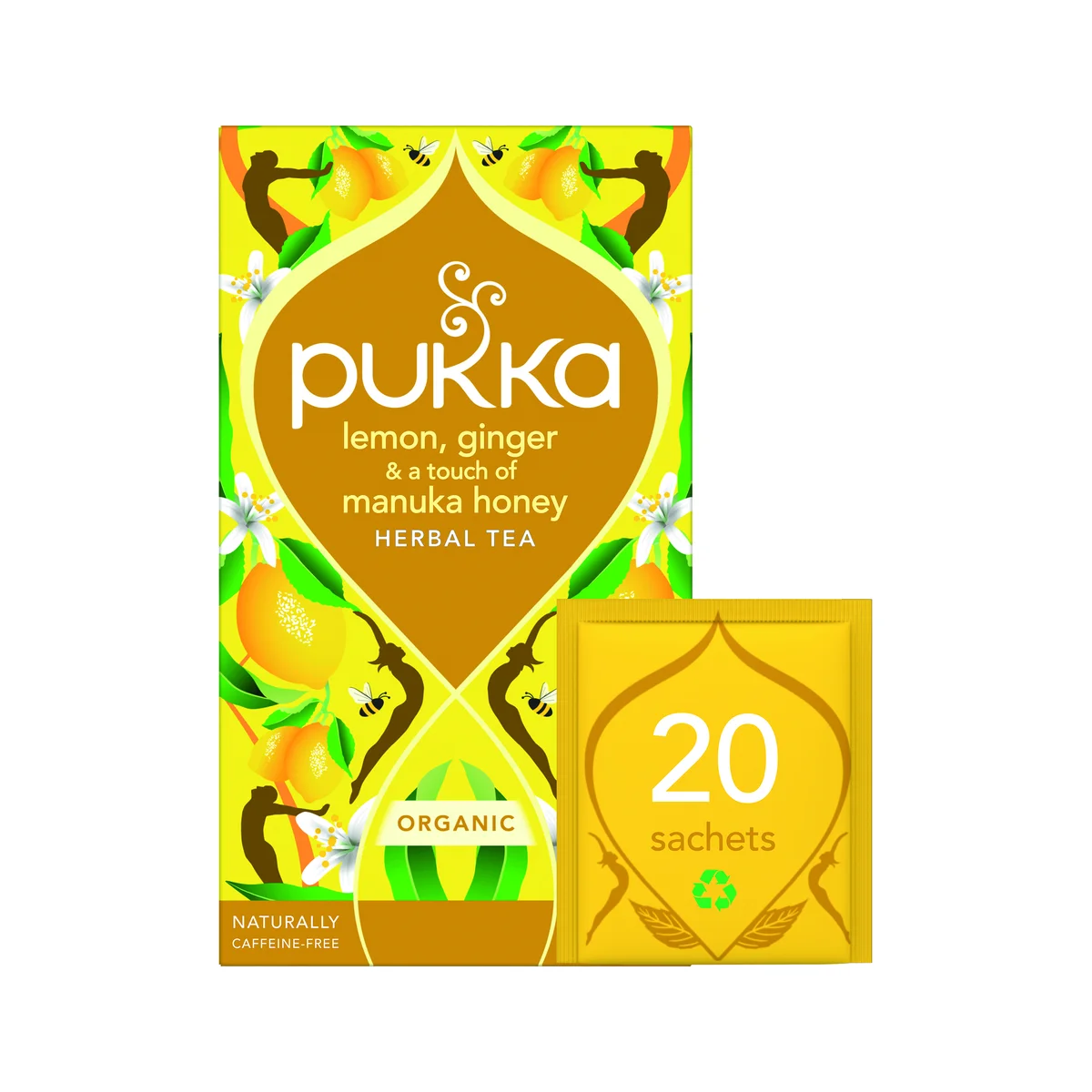 Pukka Organic Lemon Ginger and a Touch of Manuka Honey Tea Bags (Pack of 20) 801543 - Image 4