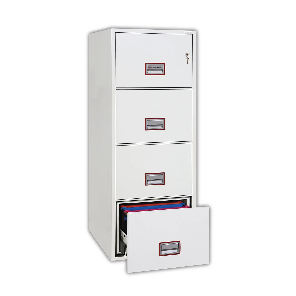 Phoenix FS2274K Vertical Fire File 4 Drawer Key Lock White FS2274K - Image 2
