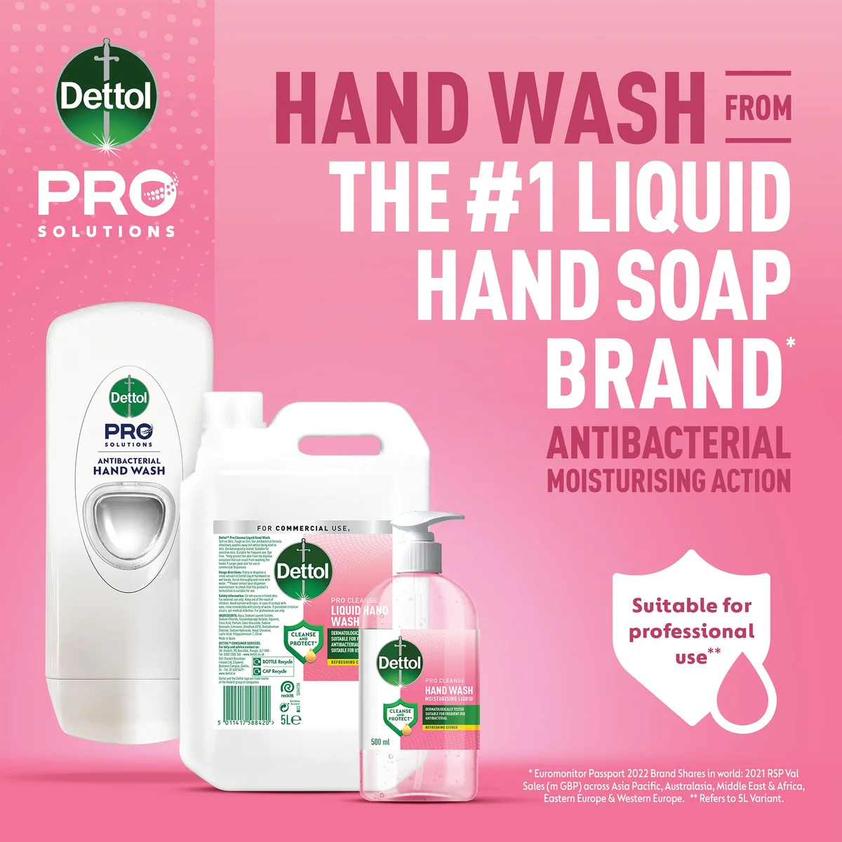 Dettol Pro Cleanse Antibacterial Liquid Hand Soap 500ml 3256520 - Image 2