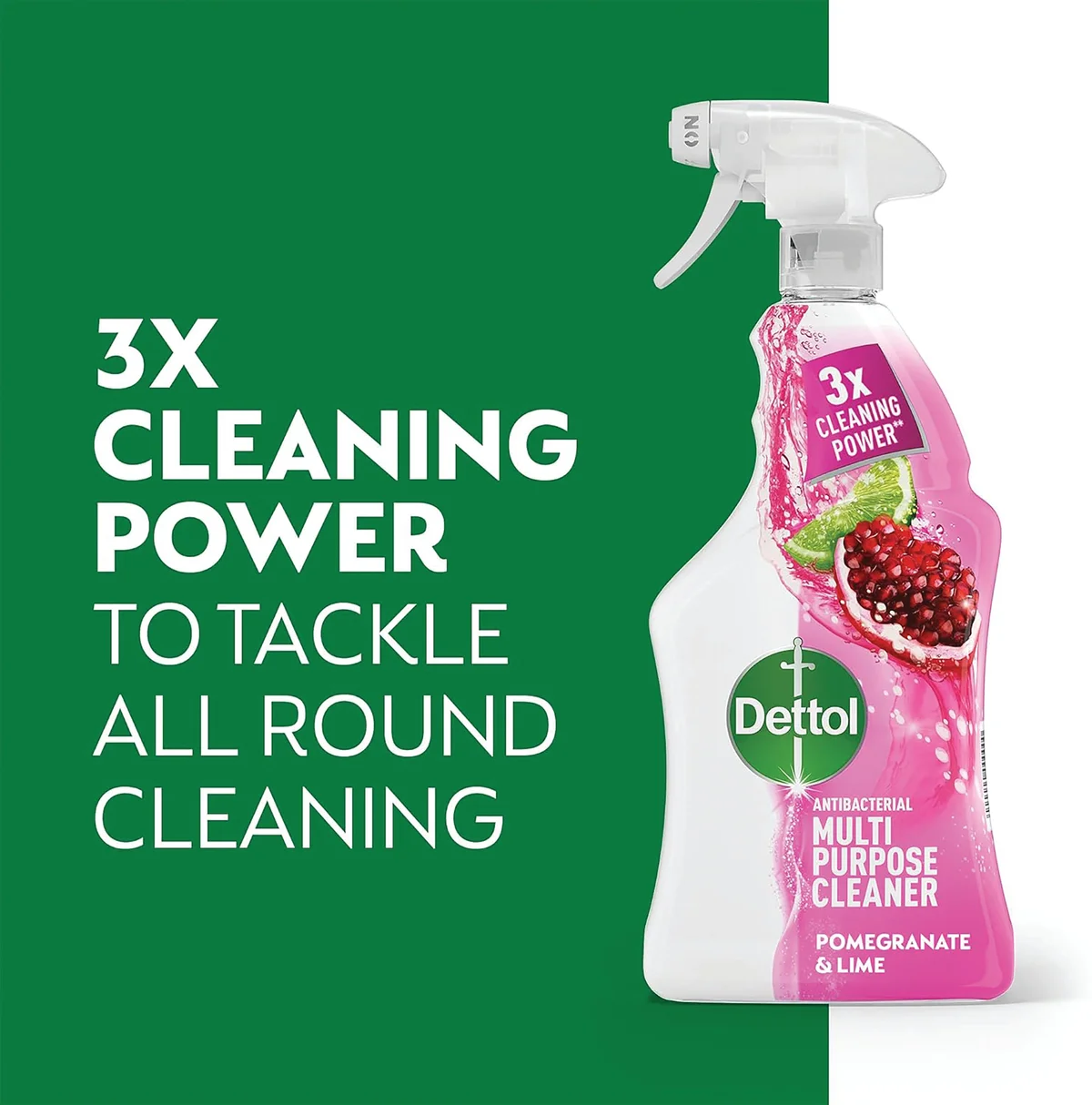 Dettol Antibacterial Multipurpose Cleaner Spray Pomegranate and Lime 1L (Pack of 6) 3007938 - Image 2