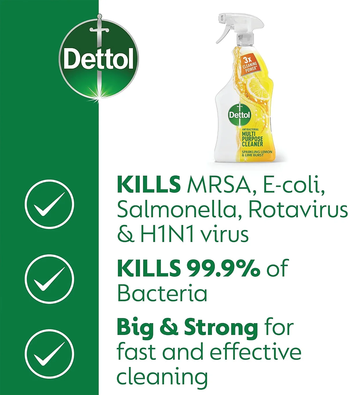 Dettol Antibacterial Multipurpose Cleaner Spray Pomegranate and Lime 1L (Pack of 6) 3007938 - Image 3
